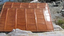 NEW COACH Exotics slim card case $398 leather saddle 74265 gift bag gator croc