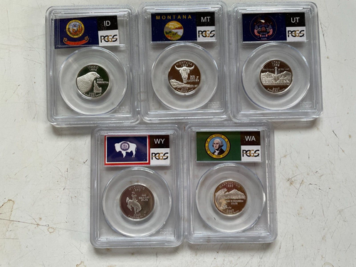 2007 S SILVER PROOF SET STATE QUARTERS PCGS PR69DCAM FLAG LABEL - Picture 19 of 21