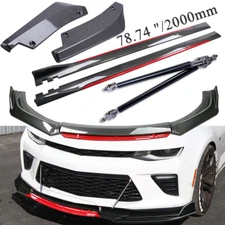 For Chevrolet Chevy 2 Layer Fiber Front Lip Chin Bumper Body Kit Side+Skirt Rear