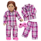 Doll Clothes 18" Sleepwear Hot Pink Pajamas Slippers Fits American Girl Dolls
