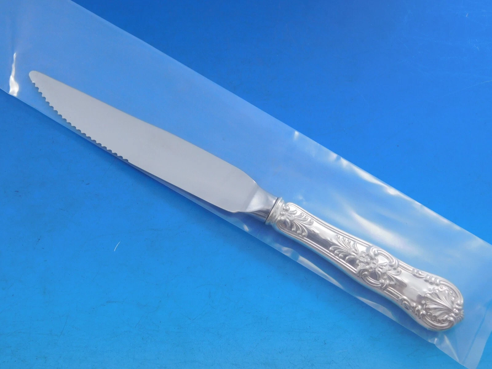 English King by Tiffany Sterling Silver Steak Knife Custom Made Serrated 8 1/2"