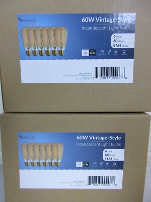 Newhouse Light 60W Equivalent ST64 Vintage Style Edison Bulbs Dimmable E26 12PK