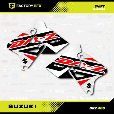 Kit De Gráficos Red Shift Para Placa De Suzuki DRZ400SM / DRZ400S - Diseño Blanco Y Rosa, Estilo Motocross