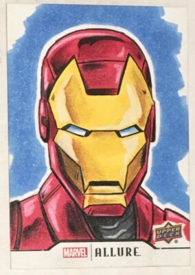 2021 Upper Deck Marvel Allure Iron Man 1/1 Sketch Card by Ryan Finley ...