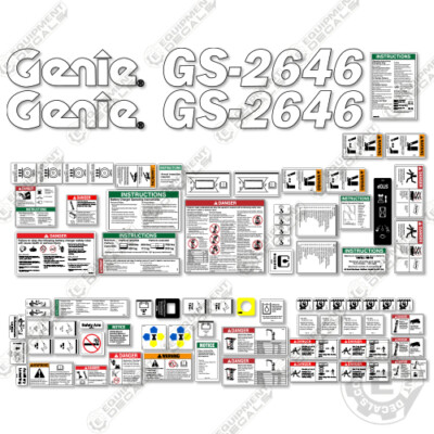 Fits Genie GS2646 Decal Kit Scissor Lift Replacement Stickers - 3M