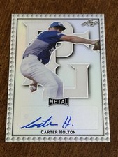 CARTER HOLTON 2020 Leaf Perfect Game METAL SILVER AUTOGRAPH VANDERBILT, BRAVES