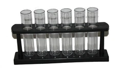 Set of 6 Plastic Decorative 4.7" x 1" Test Tubes w Display, Halloween Prop