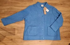 Woolovers Boiled Wool Button Up Jacket Turquoise Blue Size Medium Rrp £59 New
