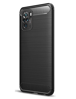 BLACK COVER for Xiaomi Redmi Note 10 4G SHOCKPROOF CARBON SILICONE TPU CASE