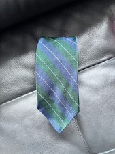 BROOKS BROTHERS Silk Tie Necktie Blue Green Stripes 2.5"x53.5" Boys Department