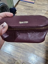 Paul Costelleo Leather Mini Vanity Case With Mirror