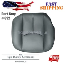 Passenger Bottom Leather Seat Cover Dark Gray Fit For 2003-2006 Chevy Silverado