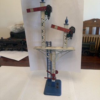 Vintage Tinplate O Gauge Hornby Series Pre War Electric Double Signal. Nice Cond
