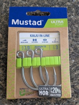 Mustad Kaiju UltraNor In-Line Single Hooks - Size 7/0 - 5X Strong - 35100UN-TS