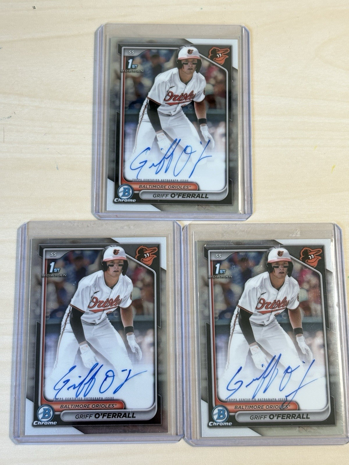 2024 Bowman Chrome Draft Griff O'Ferrall Autograph 1st Auto Orioles FY QTY Avail view 1