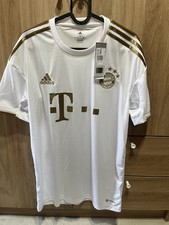 FC Bayern München Auswärtstrikot 2022/2023 Weiß-Gold – Größe M – Neu mit Etikett