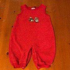 Vintage Carters Size 9-12 Months Fleece Romper Jumper Bear Penguin
