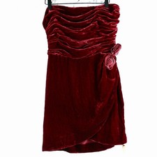 NEW REFORMATION Womens 10 Lanesia Velvet Chianti Red Floral Mini Dress $248