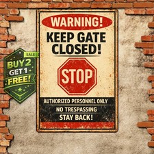 No Trespassing Dog Warning Vintage Metal Sign 8x12 Garden Security Art