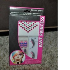 Halloween Rave Princess Makeup Kit Tattoos Press On Nails Eyelashes Accessory