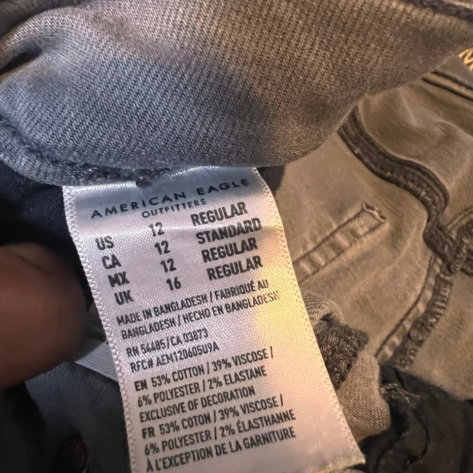 Jeggings American Eagle Cintura Alta Botón Mosca Verde Lavado Talla 12 Foto 4 de 4