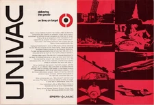 Sperry Univac Vintage Print Ad 1973 Military Tech Red Black Design