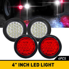 4pcs 24-led 4 Inch Round 2white 2red Reverse Tail Lamp Lights For Truck Trailer 4pcs 24-led 4 Inch Round 2white 2red Reverse Tail Lamp Lights For Truck Trailer