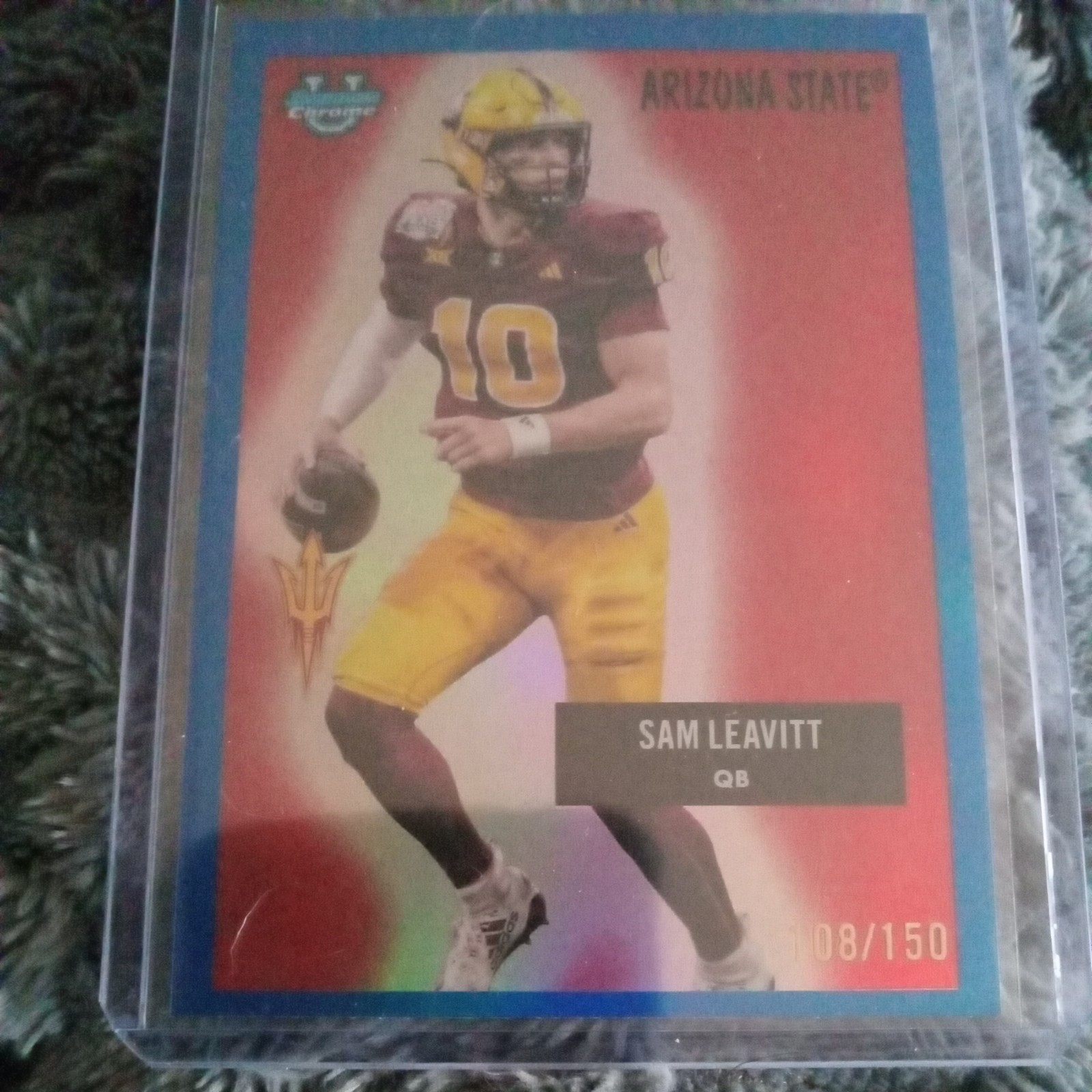 2025 Bowman Chrome University #55AV-27 Sam Leavitt 1955 Throwback Blue /150 1st