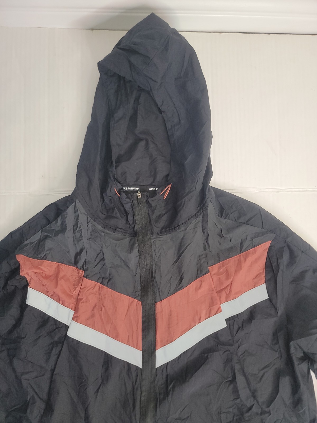 SACAI X NIKE Giacca Nike uomo TG XL nera WILDRUNNER Wild Run full zip riflettente con cappuccio