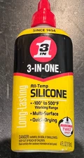 WD-40 3-IN-ONE All-Temp Silicone Drip Lubricant – 4 oz Bottle