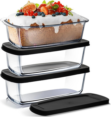 Set of 3 Glass Bread Loaf Pans for Baking Bread Pans for Homemade Breads, Glass