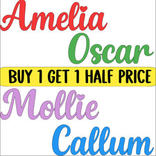 PERSONALISED Vinyl Name Sticker Decal Label Lunchbox Water Bottle School Wedding