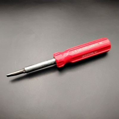 Vintage 4-IN-1 Screwdriver INC. Jamestown NY  Made in USA Tool Flat Philips