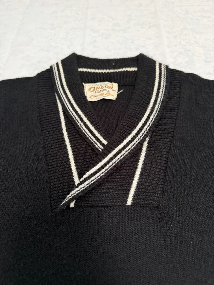 Blusa suéter vintage feminina tamanho pequeno Orlon campus luxo linho tamanho P - Imagem 3 de 4