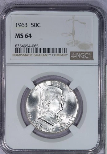 1963 Franklin Half Dollar 50c NGC MS64