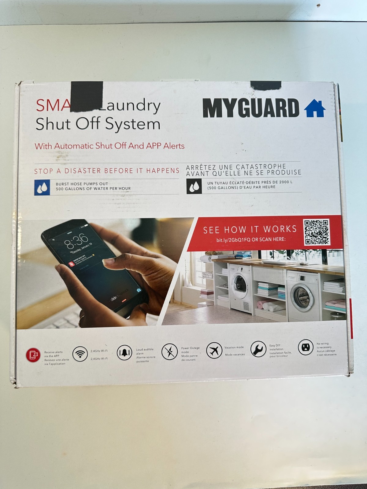 Smart Laundry Water Leak Detector & Auto Shut-Off System APP Alerts MYGUARD RCA