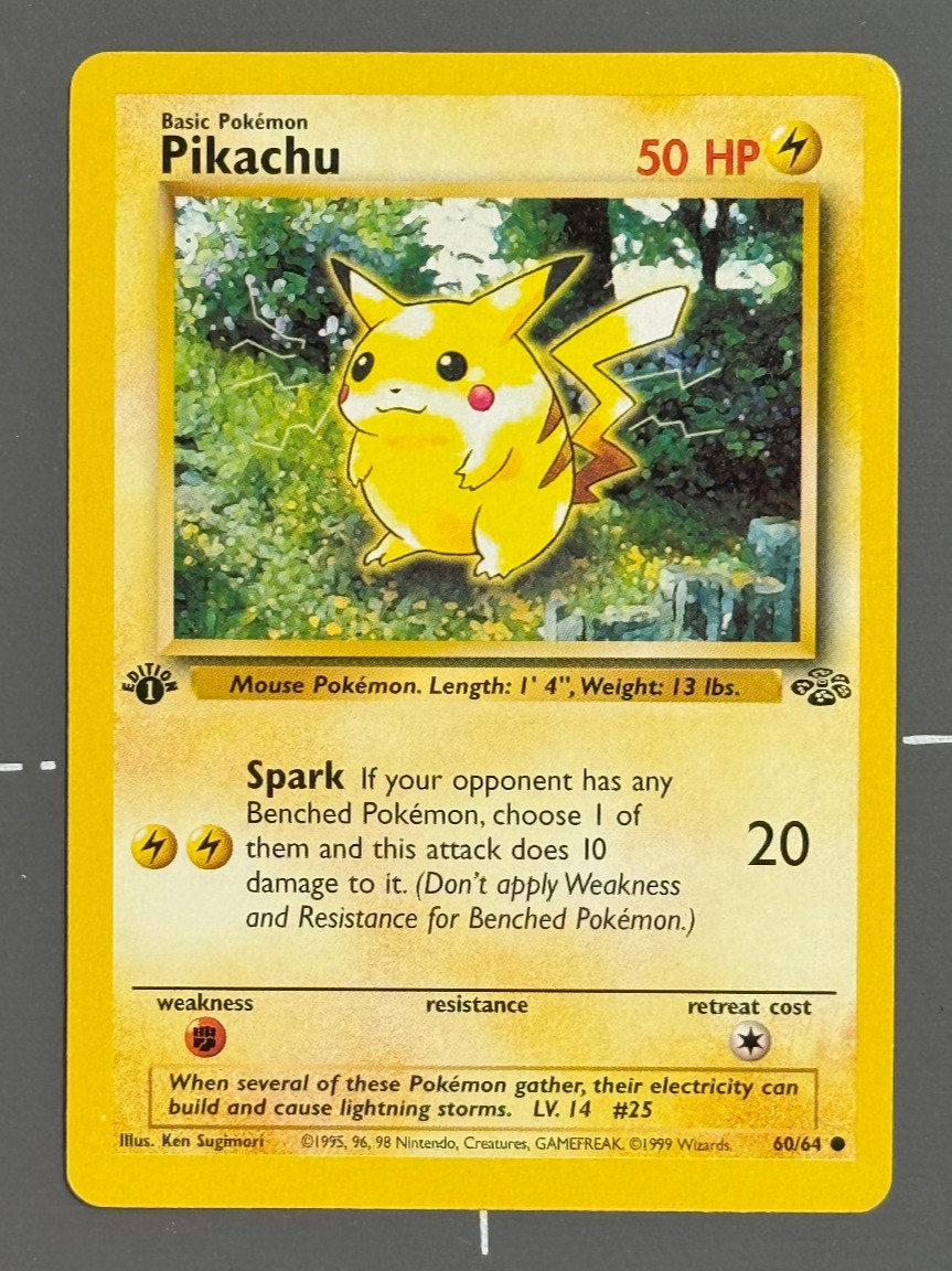 1999 Pokemon Jungle Pikachu 60/64 1st Ed. WOTC LP