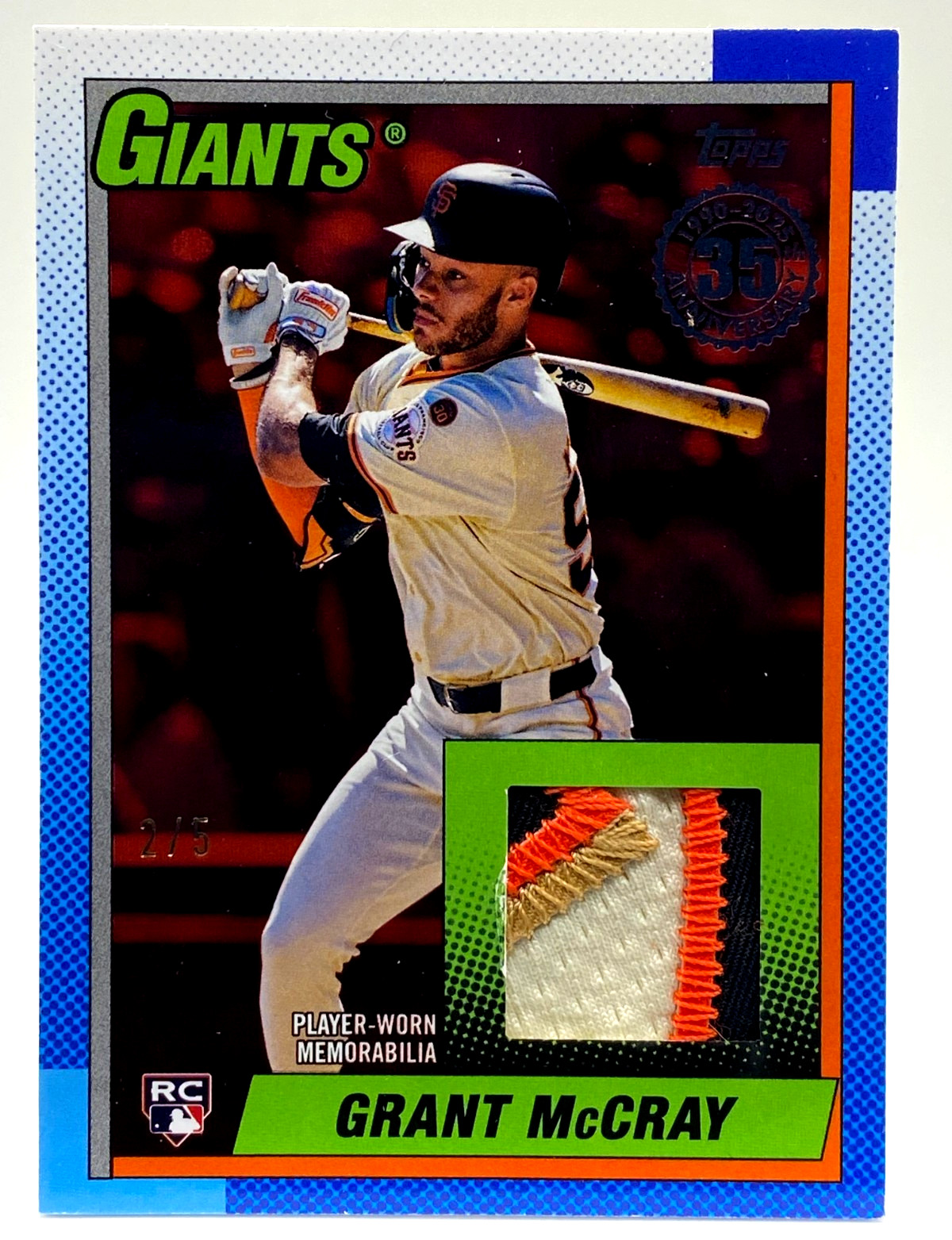 GRANT MCCRAY RC SSP SERIAL #/5 RED 1991 35TH ANNIV PATCH / 2025 TOPPS #90R2-GMC