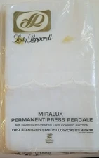 Lady Pepperell Miralux Pillowcases White Percale Pair Scalloped Embroidery
