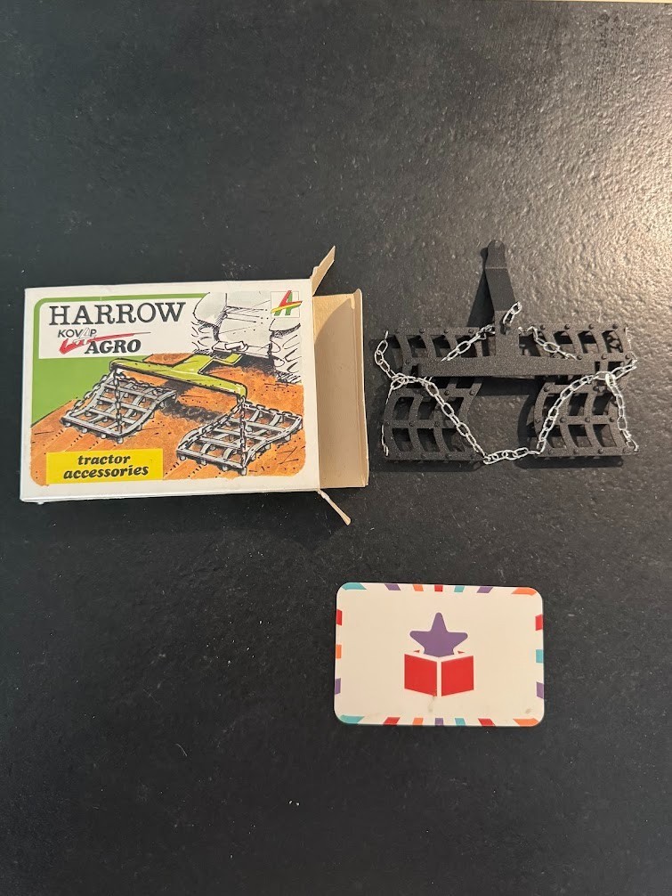 Harrow Brány KOVAP accessoire tracteur miniature herse métal collection rétro