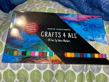 Crafts 4 All Fabric Markers Pens Permanent 24 Colors Fine Tip NEW