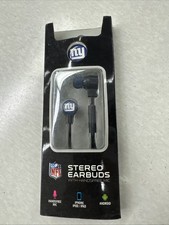 New York Giants Wired Stereo Earbuds w/ Mic NFL 2015 Mizco Sports Vintage NOS