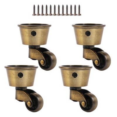 BQLZR Vintage Round Cup Casters Overall height: 60 mm / 2.36'', Coffee Bronzy