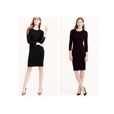 J.Crew Structured Knit Sheath Dress features a round neck back/wrist zippers 6