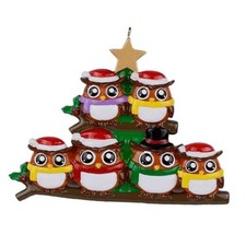 Owl Christmas Tree Ornament - Personalized Christmas Ornaments - Family of 6