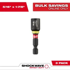 SHOCKWAVE Impact Duty 5/16 In. X 1-7/8 In. Black Oxide Magnetic Nut Driver Drill