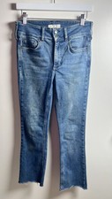 We The Free People Blue Shayla Skinny Bootcut Crop Flare Denim Size 27 Stretch