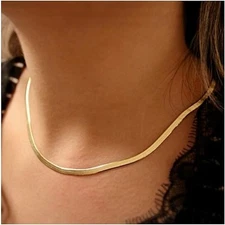 VFK 14K Gold Filled Herringbone Necklace 20" Snake Chain – Elegant Gift for Mom