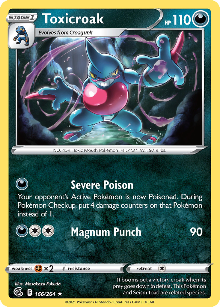 Toxicroak 166/264 Rare Fusion Strike Pokemon Near Mint