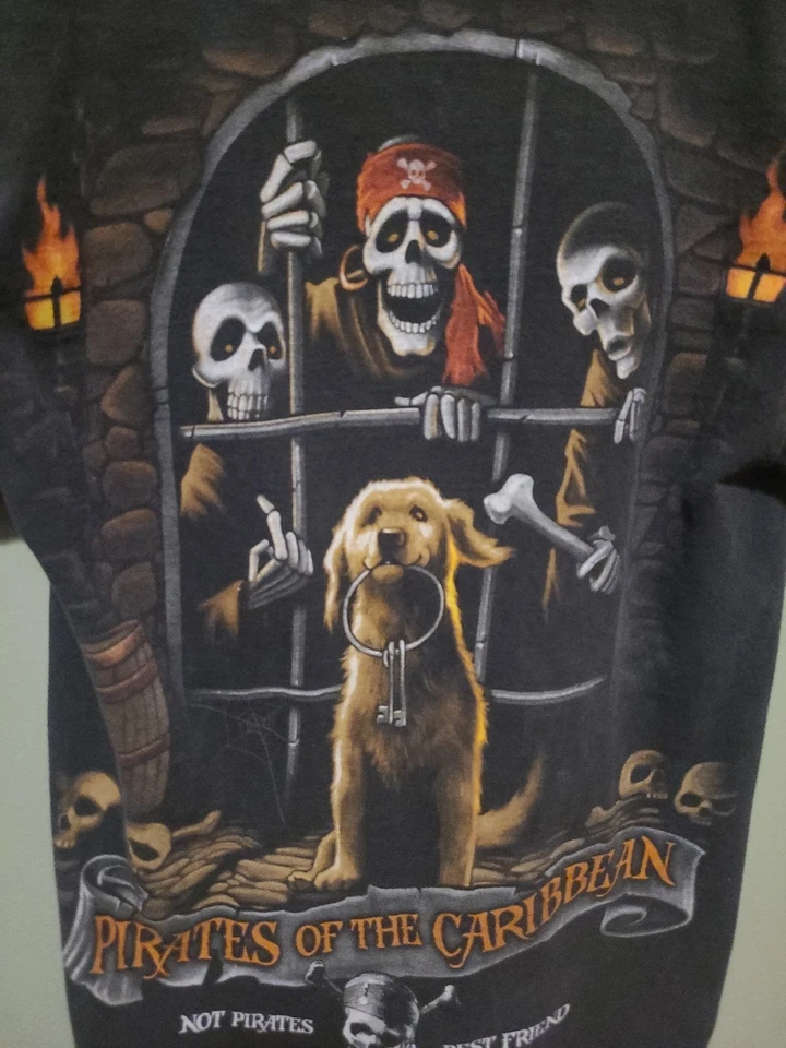 Raro estampado vintage de Piratas del Caribe "Not Pirates Best Friend" Foto 2 de 4